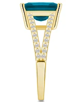 Macy's London Blue Topaz and Diamond Accent Ring 14K Yellow Gold