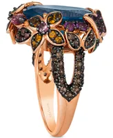 Le Vian Multi-Gemstone (7-3/4 ct. t.w.) & Nude Diamond (1/10 ct. t.w.) Statement Ring in 14k Rose Gold