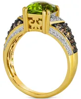 Le Vian Chocolatier Green Apple Peridot (1-7/8 ct. t.w.) & Diamond (1/2 ct. t.w.) Ring in 14k Gold