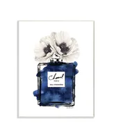 Stupell Industries Deep Blue Fashion Fragrance Bottle Glam Florals Art, 13" x 19" - Multi