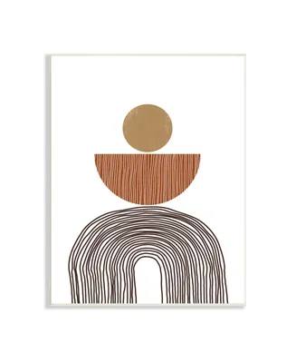 Stupell Industries Boho Shapes Stacked Abstract Round Curves Brown White Art, 10" x 15" - Multi