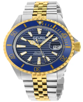 Gevril Men's Chambers Swiss Automatic Two-Tone Stainless Steel Bracelet Watch 43mm - Silver