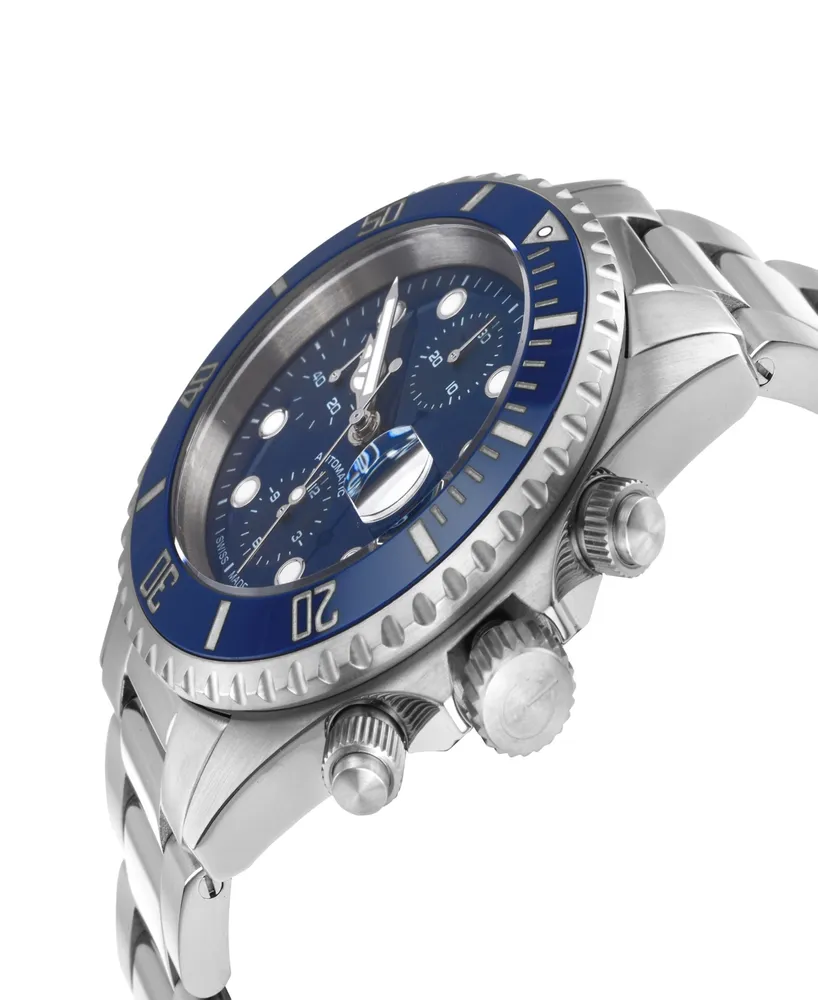 Gevril Women's Wall Street Chrono Men's Swiss Automatic Silver-Tone Stainless Steel Bracelet Watch 43mm - Silver