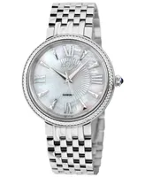 Gevril Women's Genoa Swiss Quartz Silver-Tone Stainless Steel Bracelet Watch 36mm - Silver