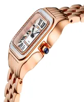 Gevril Women's Milan Swiss Quartz Rose Stainless Steel Bracelet Watch 27.5mm