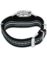 Seiko Men's Chronograph Essentials Black, Blue & Gray Striped Nylon Strap Watch 41mm