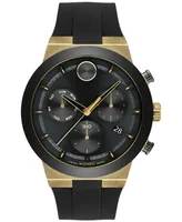 Movado Men's Swiss Chronograph Bold Fusion Black Silicone Strap Watch 45mm - Two