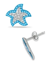 Giani Bernini Crystal Star Fish Sterling Silver Stud Earrings