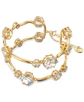 Swarovski Crystal Double-Row Bangle Bracelet