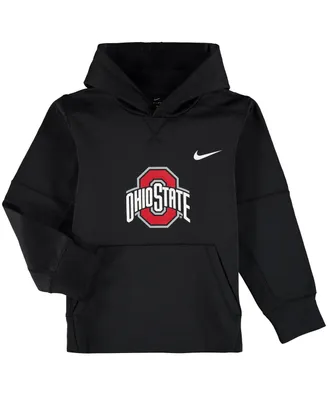 Big Boys Nike Black Ohio State Buckeyes Logo Ko Pullover Performance Hoodie