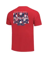 Women's Red Ole Miss Rebels 2022 Ncaa Men's Baseball College World Series Champions 2-Hit T-shirt