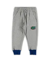 Boys and Girls Infant Wes and Willy Heathered Gray, Royal Florida Gators Jie Jie Long Sleeve Bodysuit and Pants Set