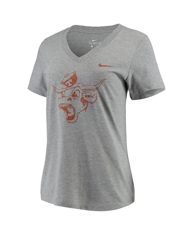 Women's Nike Heathered Gray Texas Longhorns Vault Tri-Blend V-Neck T-shirt