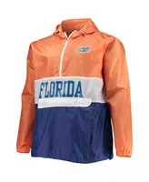 Men's Fanatics Orange, Royal Florida Gators Big and Tall Water-Resistant Half-Zip Hoodie