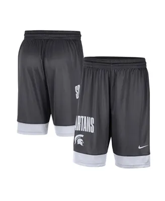 Men's Nike Charcoal, White Michigan State Spartans Fast Break Shorts
