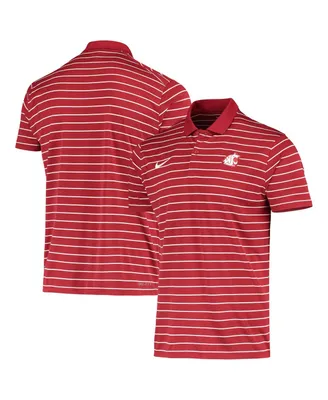 Men's Nike Crimson Washington State Cougars Victory Stripe Performance Polo Shirt
