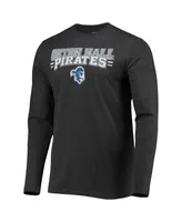 Men's Concepts Sport Blue, Heathered Charcoal Seton Hall Pirates Meter Long Sleeve T-shirt and Pants Sleep Set