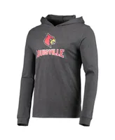 Men's Concepts Sport Heathered Red and Heathered Charcoal Louisville Cardinals Meter Long Sleeve Hoodie T-shirt and Jogger Pants Set