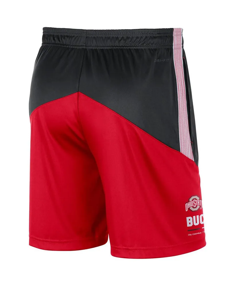 Men's Nike Black and Scarlet Ohio State Buckeyes Team Performance Knit Shorts