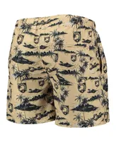 Men's Foco Gold Army Black Knights Island Palm Swim Trunks