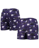 Men's Foco Purple Kansas State Wildcats Island Palm Swim Trunks