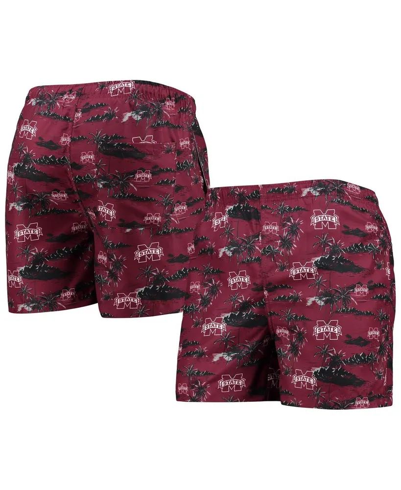 Men's Foco Maroon Mississippi State Bulldogs Island Palm Swim Trunks