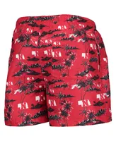 Men's Foco Scarlet Nebraska Huskers Island Palm Swim Trunks