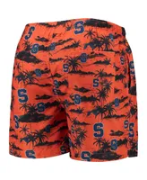 Men's Foco Orange Syracuse Island Palm Swim Trunks