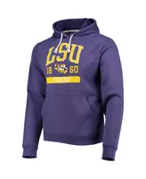 Men's League Collegiate Wear Purple Lsu Tigers Volume Up Essential Fleece Pullover Hoodie