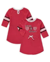 Toddler Girls Colosseum Heathered Red Wisconsin Badgers Poppin Sleeve Stripe Dress