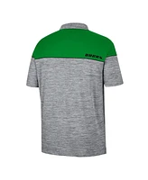 Men's Colosseum Heathered Gray, Green Oregon Ducks Birdie Polo Shirt