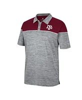 Men's Colosseum Heathered Gray, Maroon Texas A&M Aggies Birdie Polo Shirt