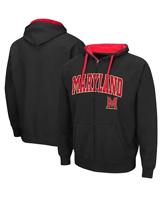 Men's Colosseum Black Maryland Terrapins Big and Tall Full-Zip Hoodie