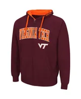 Men's Colosseum Maroon Virginia Tech Hokies Big and Tall Full-Zip Hoodie