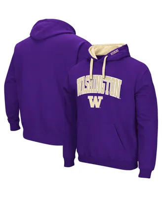 Men's Colosseum Purple Washington Huskies Big and Tall Arch and Logo 2.0 Pullover Hoodie