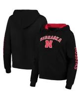 Women's Colosseum Black Nebraska Huskers Loud and Proud Pullover Hoodie