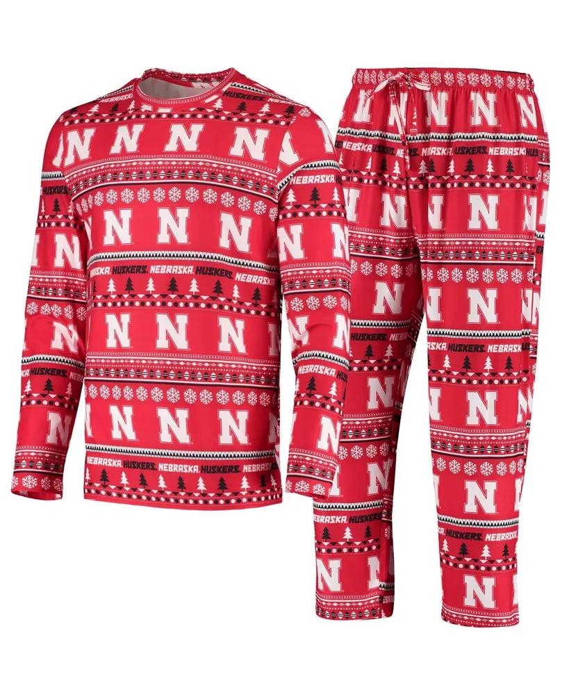 Men's Concepts Sport Scarlet Nebraska Huskers Ugly Sweater Knit Long Sleeve Top and Pant Set