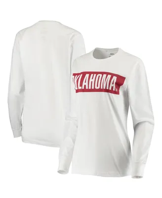 Women's Pressbox White Oklahoma Sooners Big Block Whiteout Long Sleeve T-shirt