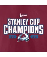 Women's Fanatics Burgundy Colorado Avalanche 2022 Stanley Cup Champions Jersey Roster V-Neck T-shirt