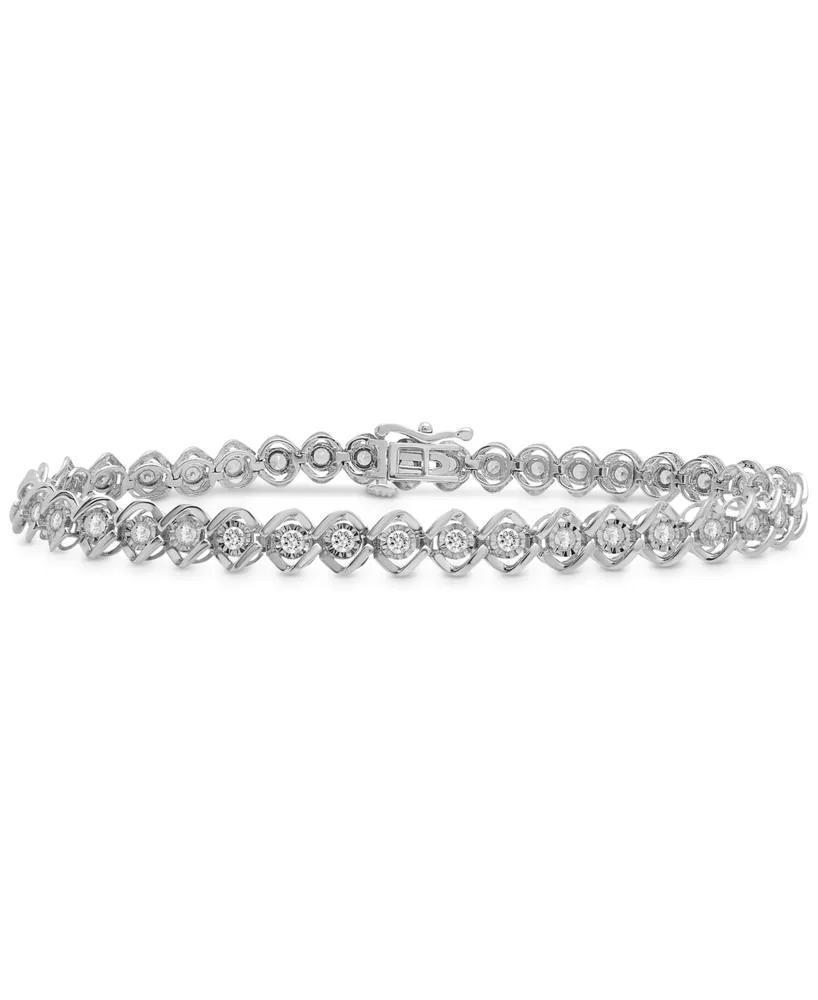 Diamond Twist Link Tennis Bracelet (1 ct. t.w.) 10k White or Yellow Gold, Created for Macy's