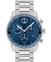 Movado Men's Bold Verso Silver-Tone Stainless Steel Bracelet Watch 44mm