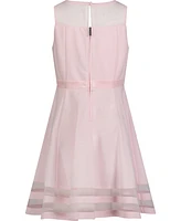 Calvin Klein Big Girls Illusion Mesh Bow Front Dress