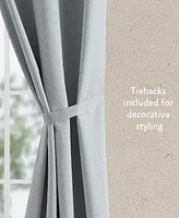 Jessica Simpson Faye Textured Blackout Grommet Window Curtain Panel Pair with Tiebacks, 38" x 96"