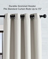 Lucky Brand Ember Thermal Woven Room Darkening Grommet Window Curtain Panel Pair with Tiebacks