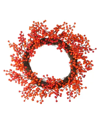 Artificial Berry Artificial Thanksgiving Wreath Unlit, 18"