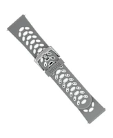WITHit Grey and White Silicone Sport Band designed for Fitbit Versa, Versa 2 and Versa Lite