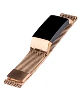 WITHit Gold-Tone Stainless Steel Mesh Band Compatible with Fitbit Charge 3 and 4 - Rose Gold