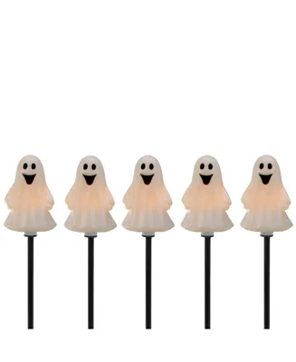 Ghost Shaped Halloween 5 Piece Pathway Markers with 3.75' Black Wire Set