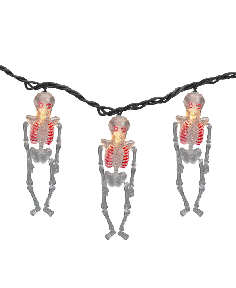 Skeleton Halloween 10 Piece Lights with 7.5' Wire Set