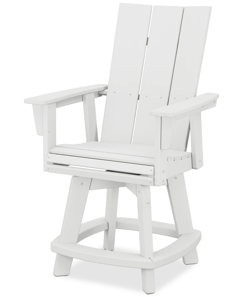 Polywood Modern Curveback Adirondack Swivel Counter Chair